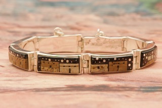 Calvin Begay Starry Night in the Pueblo Sterling Silver Bracelet